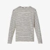 Nudie Jeans Charles Sailor Striped Knitted Organic-cotton T-shirt 1 Nudie Jeans Charles Sailor Striped Knitted Organic-cotton T-shirt -Selfidges Launches R04165211 OFFWHITEBLACK M
