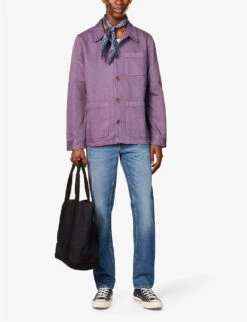 Nudie Jeans Gritty Jackson Relaxed-fit Straight-leg Organic-cotton Denim Jeans -Selfidges Launches R04165216 BLUETRACES ALT01