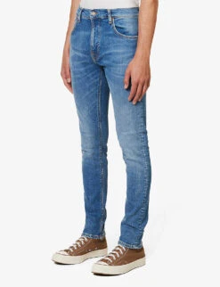 Nudie Jeans Tight Terry Slim-fit Tapered Stretch-denim Jeans -Selfidges Launches R04165228 WINDYBLUES ALT02