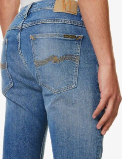 Nudie Jeans Tight Terry Slim-fit Tapered Stretch-denim Jeans -Selfidges Launches R04165228 WINDYBLUES ALT05