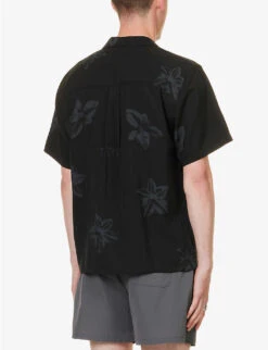 Tobacco Graphic-print Boxy-fit Woven Shirt -Selfidges Launches R04165315 BLACK ALT03