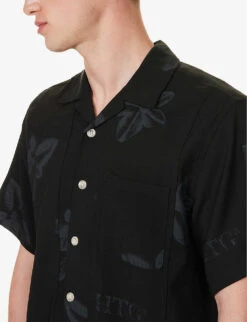 Tobacco Graphic-print Boxy-fit Woven Shirt -Selfidges Launches R04165315 BLACK ALT04