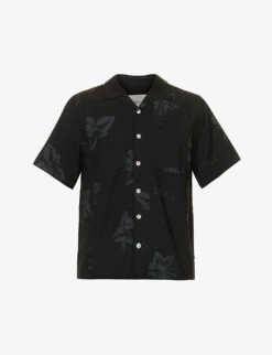 Tobacco Graphic-print Boxy-fit Woven Shirt