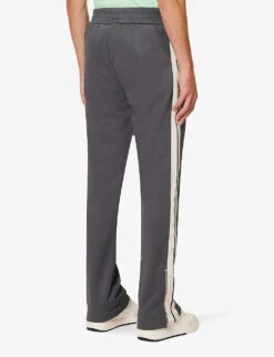 Palm Angels Brand-embroidered Zipped-hem Woven Jogging Bottoms -Selfidges Launches R04166093 DARKGREYWHITE ALT03