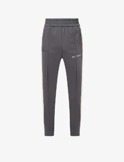 Palm Angels Brand-embroidered Zipped-hem Woven Jogging Bottoms