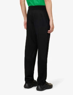 Brand-embossed Tapered-leg Regular-fit Knitted Jogging Bottoms -Selfidges Launches R04166401 BLACK ALT03