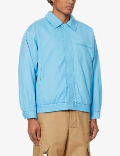 Day Tripper Brand-embroidered Relaxed-fit Cotton-twill Bomber Jacket -Selfidges Launches R04166684 VINTAGEBLUE ALT02