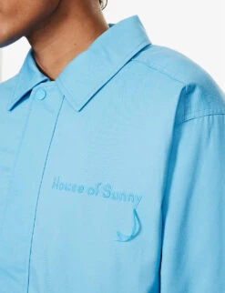 Day Tripper Brand-embroidered Relaxed-fit Cotton-twill Bomber Jacket -Selfidges Launches R04166684 VINTAGEBLUE ALT04