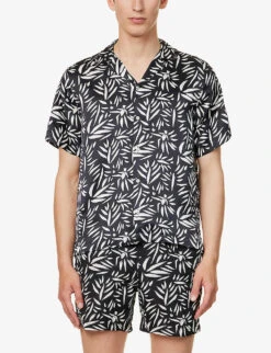 Abstract-print Regular-fit Silk Shirt 9 Abstract-print Regular-fit Silk Shirt -Selfidges Launches R04167476 BLACKCOTTONWHITE ALT02