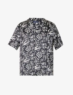 Abstract-print Regular-fit Silk Shirt