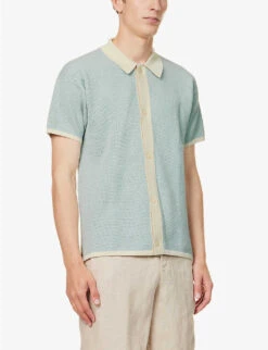 Contrast-back Regular-fit Cotton-knit Shirt -Selfidges Launches R04167484 BLUECOTTONWHITE ALT02