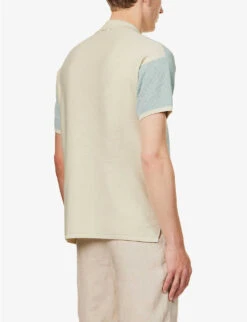 Contrast-back Regular-fit Cotton-knit Shirt -Selfidges Launches R04167484 BLUECOTTONWHITE ALT03