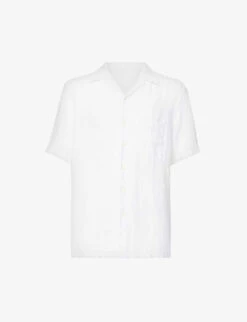 120% Lino Camp-collar Regular-fit Linen Shirt
