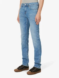 7 For All Mankind Slimmy Brand-patch Slim-fit Stretch-denim Jeans -Selfidges Launches R04167698 LIGHTBLUE ALT02