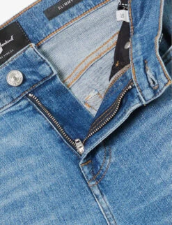 7 For All Mankind Slimmy Brand-patch Slim-fit Stretch-denim Jeans -Selfidges Launches R04167698 LIGHTBLUE ALT06