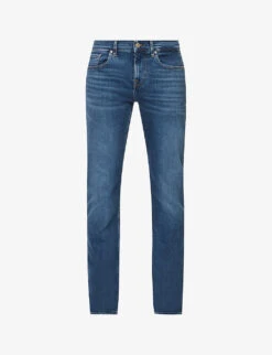 7 For All Mankind Slimmy Brand-patch Regular-fit Stretch-denim Jeans