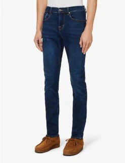 7 For All Mankind Stretch Tek Brand-patch Slim-fit Stretch-denim Jeans -Selfidges Launches R04167701 DARKBLUE ALT02