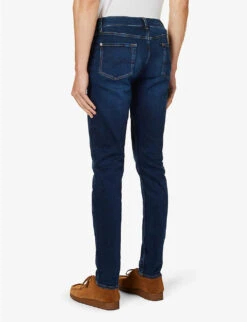 7 For All Mankind Stretch Tek Brand-patch Slim-fit Stretch-denim Jeans -Selfidges Launches R04167701 DARKBLUE ALT03