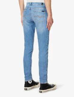 7 For All Mankind Paxtyn Mid-rise Tapered-leg Stretch-denim Jeans -Selfidges Launches R04167702 LIGHTBLUE ALT03