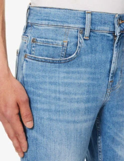 7 For All Mankind Paxtyn Mid-rise Tapered-leg Stretch-denim Jeans -Selfidges Launches R04167702 LIGHTBLUE ALT04