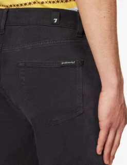 7 For All Mankind Slimmy Slim-fit Tapered-leg Cotton-blend Jeans -Selfidges Launches R04167707 BLUE ALT05