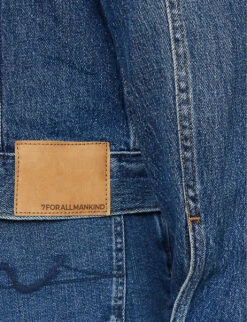 7 For All Mankind Perfect Faded-wash Regular-fit Stretch-denim Jacket -Selfidges Launches R04167723 MIDBLUE ALT05