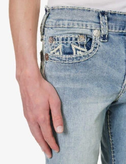 True Religion Ricky Straight-leg Slim-fit Stretch-denim Jeans -Selfidges Launches R04168101 DARBLIGHTWASH ALT04