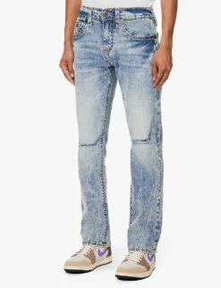 True Religion Ricky Distressed Straight-leg Relaxed-fit Jeans -Selfidges Launches R04168119 TORRENTIALMEDIUMWASH ALT02