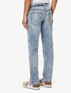 True Religion Ricky Distressed Straight-leg Relaxed-fit Jeans -Selfidges Launches R04168119 TORRENTIALMEDIUMWASH ALT03