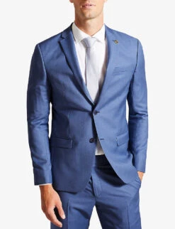 Ted Baker Camdejs Slim-fit Single-breasted Wool Suit Jacket -Selfidges Launches R04168279 BLUE ALT02