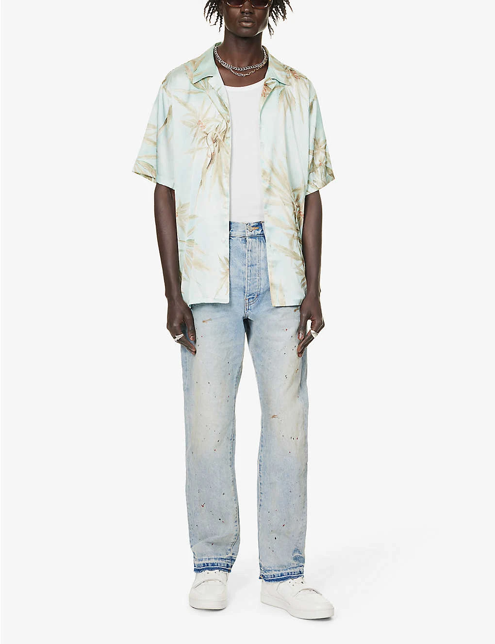 Paint-splattered Straight-leg Regular-fit Denim Jeans 4 Paint-splattered Straight-leg Regular-fit Denim Jeans - Image 2