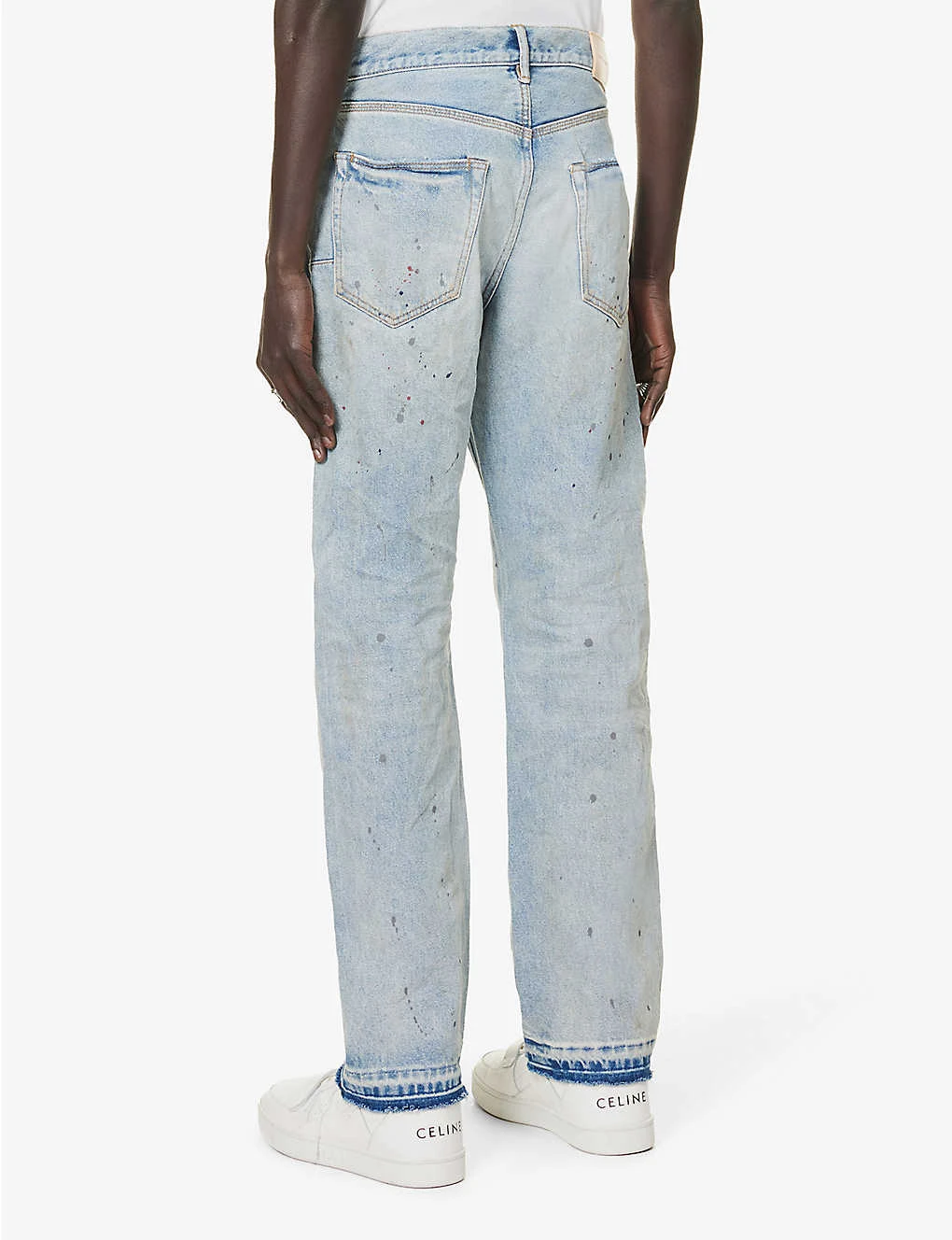 Paint-splattered Straight-leg Regular-fit Denim Jeans 6 Paint-splattered Straight-leg Regular-fit Denim Jeans - Image 4