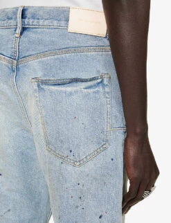 Paint-splattered Straight-leg Regular-fit Denim Jeans 15 Paint-splattered Straight-leg Regular-fit Denim Jeans -Selfidges Launches R04168530 LTINDIGO ALT06