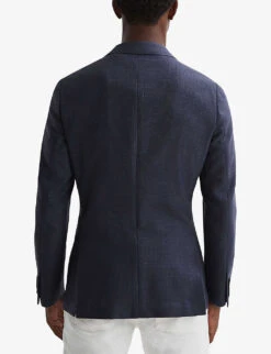 Reiss Admire Double-breasted Textured Stretch Wool-blend Blazer -Selfidges Launches R04168846 AIRFORCEBLUE ALT03