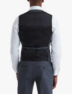 Reiss Fine Darted Slim-fit Wool Waistcoat -Selfidges Launches R04168883 AIRFORCEBLUE ALT03