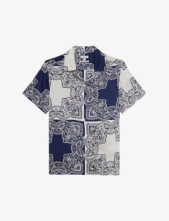 Reiss Loxley Graphic-print Regular-fit Woven Shirt