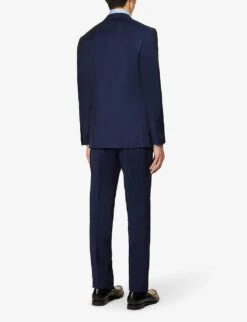 CORNELIANI Super 130s Single-breasted Regular-fit Wool Suit -Selfidges Launches R04170932 BLUE ALT03