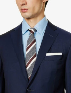 CORNELIANI Super 130s Single-breasted Regular-fit Wool Suit -Selfidges Launches R04170932 BLUE ALT04