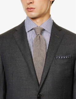 CORNELIANI Super 130s Single-breasted Slim-fit Wool Suit -Selfidges Launches R04170933 MIDGREY ALT04