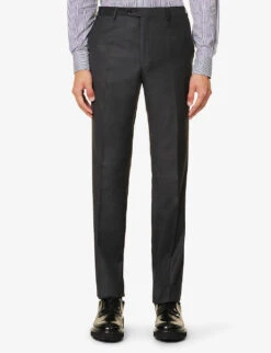CORNELIANI Super 130s Single-breasted Slim-fit Wool Suit -Selfidges Launches R04170933 MIDGREY ALT06