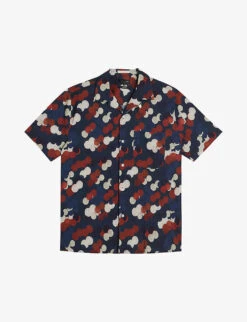 Ted Baker Goyt Spot-print Short-sleeve Stretch-cotton Shirt