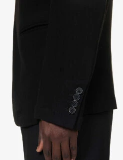 Giorgio Armani Single-breasted Notched-lapel Wool-blend Jacket -Selfidges Launches R04173383 BLACKBEAUTY ALT05