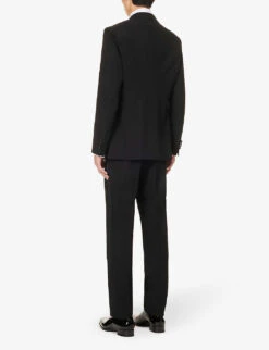 Giorgio Armani Regular-fit Single-breasted Wool Suit -Selfidges Launches R04173389 BLACK ALT03