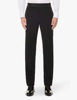 Giorgio Armani Regular-fit Single-breasted Wool Suit -Selfidges Launches R04173389 BLACK ALT04