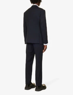 Giorgio Armani Double-breasted Patch-pocket Regular-fit Wool Suit -Selfidges Launches R04173390 NAVY ALT03