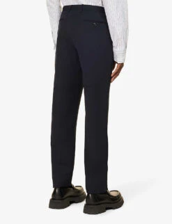 Giorgio Armani Double-breasted Patch-pocket Regular-fit Wool Suit -Selfidges Launches R04173390 NAVY ALT07