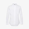Giorgio Armani Pleated-cuff Pearlescent-button Regular-fit Cotton-poplin Shirt -Selfidges Launches R04173392 WHITE M