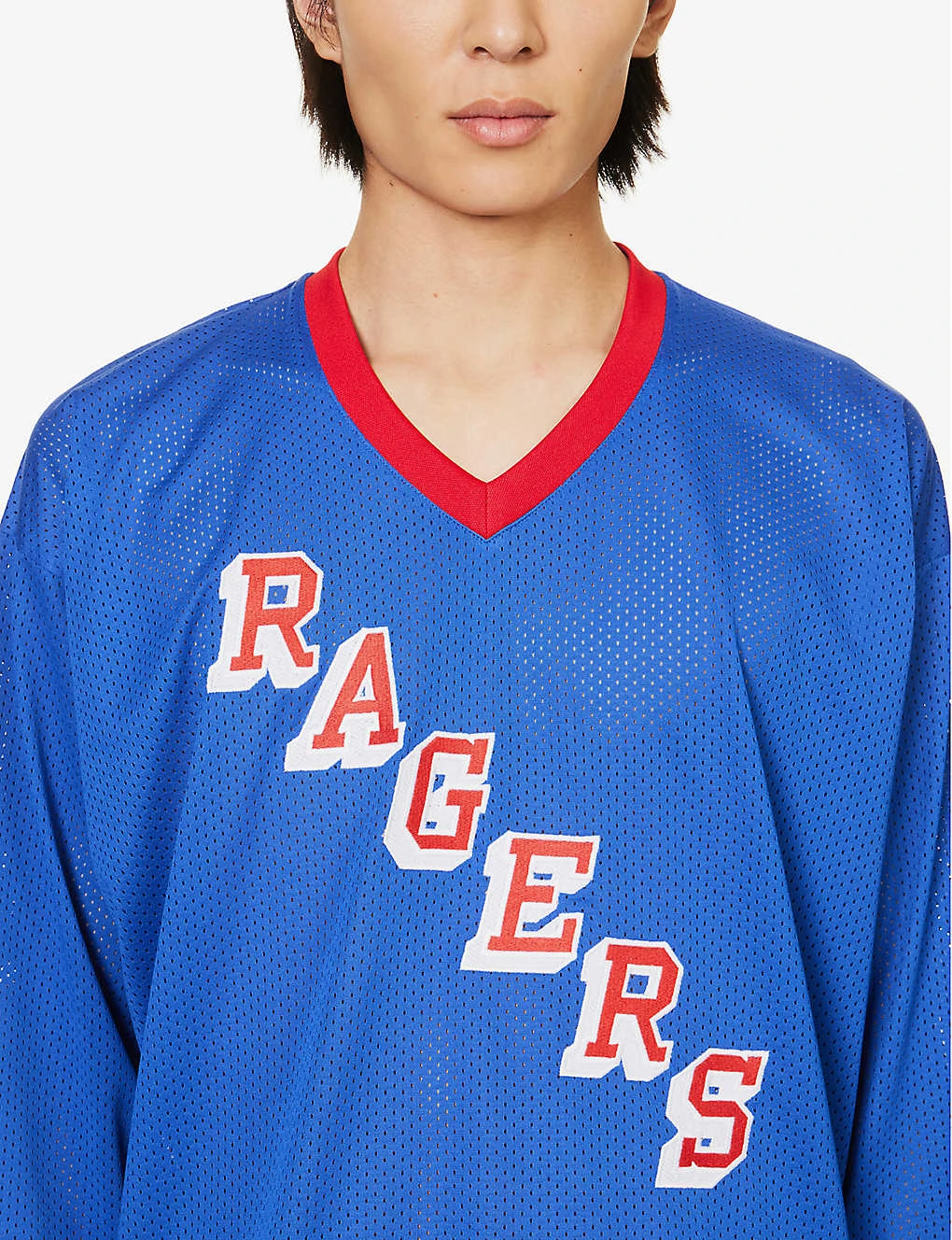 Hockey Striped-trim Mesh Top 7 Hockey Striped-trim Mesh Top - Image 5