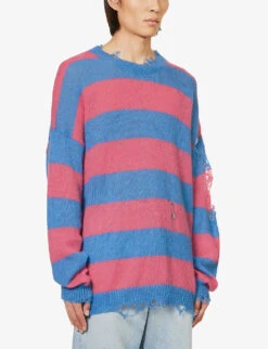 Striped Oversized Wool-blend Jumper -Selfidges Launches R04173424 PEACH ALT02