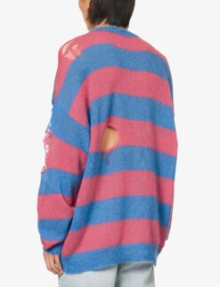 Striped Oversized Wool-blend Jumper -Selfidges Launches R04173424 PEACH ALT03